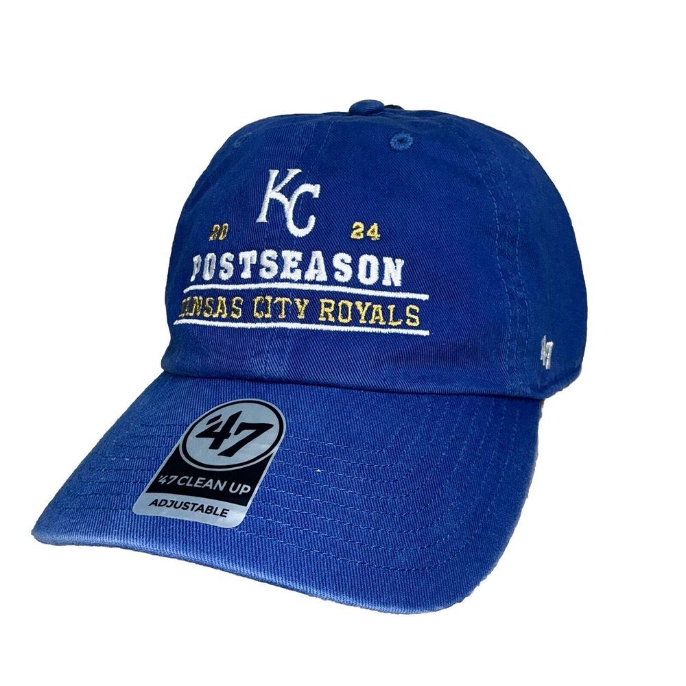 '47 Brand MLB Kansas City Royals Hat 2024 Postseason Clean Up Adjustable MLB Cap